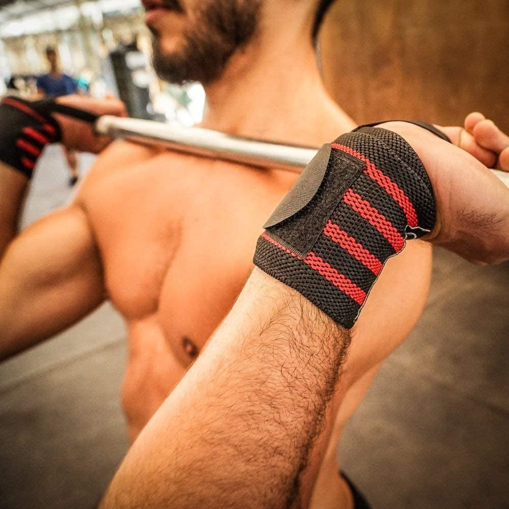Professional Wrist Wraps & Straps for Gym & Weightlifting (18 Inch) - Essential Weight Lifting Wrist Wraps & Gym Wrist Straps Support for Optimal Powerlifting Performance for Women & Men